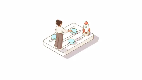 Illustrated adjustment sliders representing a tailored product launch post.